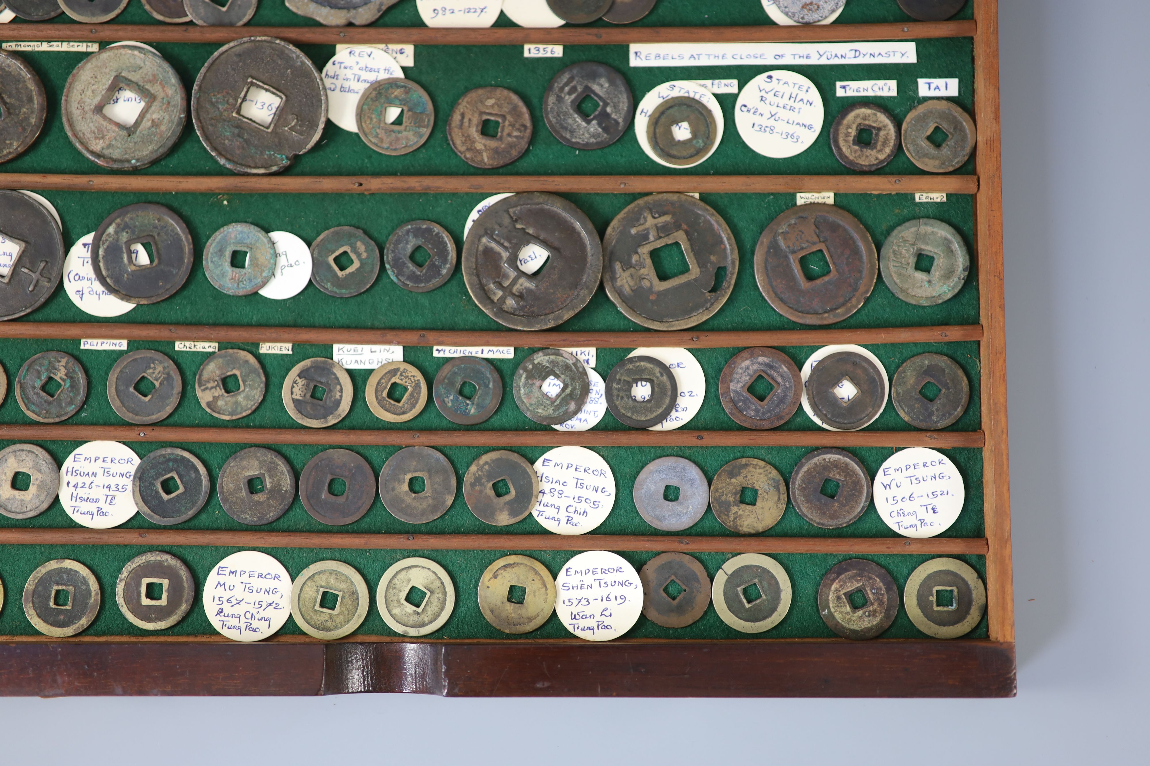 China, 77 Ancient bronze and iron round coins, Tatar, Yuan and Ming dynasties (907-1619),